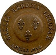 France 2 Francs (First Restoration. Russia) X# M9 GALLIA REDDITA EUROPAE. APRILE 1814. coin reverse