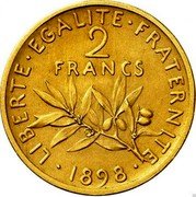 France 2 Francs (Pre Series. Big 2) O. ROTY REPUBLIQUE FRANÇAISE coin reverse France 2 Francs (Pre Series. Big 2) O. ROTY REPUBLIQUE FRANÇAISE coin reverse