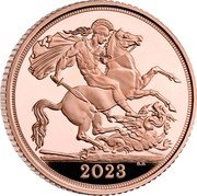 UK 2 Sovereigns (Charles III Coronation) 2023 B.P coin reverse UK 2 Sovereigns (Charles III Coronation) 2023 B.P coin reverse