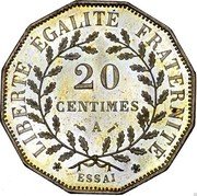 France 20 Centimes 12-sided Essai by Dupre 1881 A 20 CENTIMES A ESSAI LIBERTÉ ÉGALITÉ FRATERNITÉ coin reverse