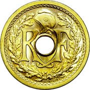 France 20 Centimes (Essai by Lindauer. Partial Date) R F EM.LINDAUER coin obverse