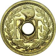 France 20 Centimes Essai by Lindauer. Partial Date ND (1945)  R F EM.LINDAUER coin obverse