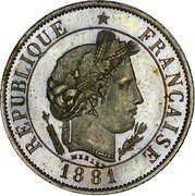 France 20 Centimes (Essai by Merley) MERLEY. RÉPUBLIQUE FRANÇAISE 1881 coin obverse