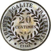 France 20 Centimes (Essai by Merley) 20 CENTIMES A LIBERTÉ ÉGALITÉ FRATERNITÉ coin reverse
