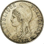 France 20 Centimes (Essai - Dupre) RÉPUBLIQUE FRANÇAISE 1881 DUPRE coin obverse