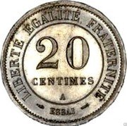 France 20 Centimes (Essai - Merley. 20 sides) 20 CENTIMES A LIBERTÉ ÉGALITÉ FRATERNITÉ ESSAI coin reverse France 20 Centimes (Essai - Merley. 20 sides) 20 CENTIMES A LIBERTÉ ÉGALITÉ FRATERNITÉ ESSAI coin reverse