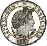 France 20 Centimes Essai - Merley. 24 sides 1887 A L. MERLEY RÉPUBLIQUE FRANÇAISE 1887 coin obverse