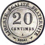 France 20 Centimes (Essai - Merley) 20 CENTIMES A LIBERTÉ ÉGALITÉ FRATERNITÉ ESSAI coin reverse