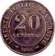 France 20 Centimes (Essai - Merley. Medal) 20 CENTIMES A LIBERTÉ ÉGALITÉ FRATERNITÉ ESSAI coin reverse