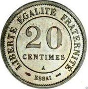 France 20 Centimes (Essai - Merley. Piedfort) 20 CENTIMES A LIBERTÉ ÉGALITÉ FRATERNITÉ ESSAI coin reverse France 20 Centimes (Essai - Merley. Piedfort) 20 CENTIMES A LIBERTÉ ÉGALITÉ FRATERNITÉ ESSAI coin reverse