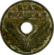 France 20 Centimes (Grain Sprigs Essai. Partial Date) ETAT FRANÇAIS A DE G coin obverse France 20 Centimes (Grain Sprigs Essai. Partial Date) ETAT FRANÇAIS A DE G coin obverse