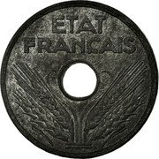 France 20 Centimes (Grain Sprigs Essai Piedfort) KM# PE304 ETAT FRANÇAIS A DE G coin obverse