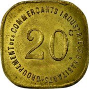 France 20 Centimes (Joinville-le-Pont.Pattern) GROUPEMENT DES COMMERÇANTS INDUSTRIELS & HABITANTS 20C. coin reverse France 20 Centimes (Joinville-le-Pont.Pattern) GROUPEMENT DES COMMERÇANTS INDUSTRIELS & HABITANTS 20C. coin reverse