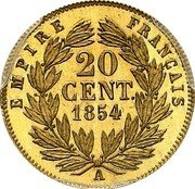 France 20 Centimes (Napoleon III Pattern) EMPIRE FRANÇAIS 20 CENT 1854 A coin reverse France 20 Centimes (Napoleon III Pattern) EMPIRE FRANÇAIS 20 CENT 1854 A coin reverse