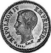 France 20 Centimes Napoleon IV 1874 X# E40 NAPOLEON IV EMPEREUR C. DE F. ESSAI coin obverse France 20 Centimes Napoleon IV 1874 X# E40 NAPOLEON IV EMPEREUR C. DE F. ESSAI coin obverse