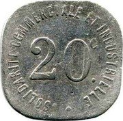 France 20 Centimes Neuilly sur Seine 1918  SOLIDARITE COMMERCIALE ET INDUSTRIELLE 20C coin reverse France 20 Centimes Neuilly sur Seine 1918  SOLIDARITE COMMERCIALE ET INDUSTRIELLE 20C coin reverse