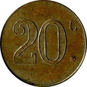 France 20 Centimes (Paris. Anatole Augueux) 20 C. coin reverse France 20 Centimes (Paris. Anatole Augueux) 20 C. coin reverse