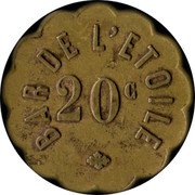 France 20 Centimes Paris. Bar de L’etoile 1917 ND 20 C BAR DE L'ETOILE coin obverse France 20 Centimes Paris. Bar de L’etoile 1917 ND 20 C BAR DE L'ETOILE coin obverse