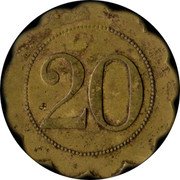 France 20 Centimes Paris. Bar de L’etoile 1917 ND 20 coin reverse France 20 Centimes Paris. Bar de L’etoile 1917 ND 20 coin reverse