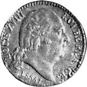 France 20 Francs (Louis XVIII Essai) KM# E9 LOUIS XVIII ROI DE FRANÇE. ESSAI coin obverse