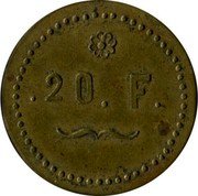 France 20 Francs Paris. Seine. Agence Oller ND (1866) 20 F coin obverse France 20 Francs Paris. Seine. Agence Oller ND (1866) 20 F coin obverse