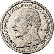 France 20 Francs Petain Essai by Cochet 1941 c+w KM# E82 PH PETAIN MARECHAL DE FRANCE CHEF DE L'ETAT 1941 COCHET coin obverse France 20 Francs Petain Essai by Cochet 1941 c+w KM# E82 PH PETAIN MARECHAL DE FRANCE CHEF DE L'ETAT 1941 COCHET coin obverse