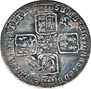 France 20 Sous (Guadeloupe British Occupation) KM# 17 M B F ET H REX F D B ET L D S R I A T ET E 17 58 coin reverse