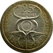 France 25 Centimes (Chambre de commerce - Dijon.Pattern) CHAMBRE DE COMMERCE DE DIJON 25 CENTIMES O. YENCESSE 19 18 coin obverse France 25 Centimes (Chambre de commerce - Dijon.Pattern) CHAMBRE DE COMMERCE DE DIJON 25 CENTIMES O. YENCESSE 19 18 coin obverse