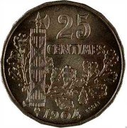 France 25 Centimes Essai 20 Sides 1904 25 CENTIMES ESSAI 1904 coin reverse France 25 Centimes Essai 20 Sides 1904 25 CENTIMES ESSAI 1904 coin reverse