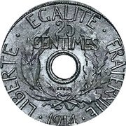 France 25 Centimes Essai de Delpech. Small Module 1914  (fr) Sans signature LIBERTE EGALITE FRATERNITE 1914 25 CENTIMES ESSAI coin reverse France 25 Centimes Essai de Delpech. Small Module 1914  (fr) Sans signature LIBERTE EGALITE FRATERNITE 1914 25 CENTIMES ESSAI coin reverse