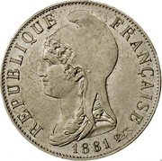 France 25 Centimes Essai. Dupre 1881 A RÉPUBLIQUE FRANÇAISE 1881 DUPRE coin obverse France 25 Centimes Essai. Dupre 1881 A RÉPUBLIQUE FRANÇAISE 1881 DUPRE coin obverse