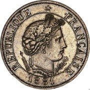 France 25 Centimes (Essai - Merley) KM# E36 MERLEY RÉPUBLIQUE FRANÇAISE 1881 coin obverse France 25 Centimes (Essai - Merley) KM# E36 MERLEY RÉPUBLIQUE FRANÇAISE 1881 coin obverse