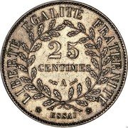 France 25 Centimes (Essai - Merley) KM# E36 25 CENTIMES A ESSAI LIBERTÉ ÉGALITÉ FRATERNITÉ coin reverse France 25 Centimes (Essai - Merley) KM# E36 25 CENTIMES A ESSAI LIBERTÉ ÉGALITÉ FRATERNITÉ coin reverse