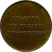 France 25 Centimes (Trial Coin) EPREUVE DES PRESSES THONNELIER. coin obverse