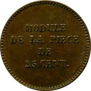 France 25 Centimes (Trial Coin) MODULE DE LA PIECE DE 25 CENT. coin reverse