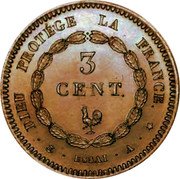 France 3 Centimes (Essai by Domard) DIEU PROTÉGE LA FRANCE. 3 CENT. ESSAI A coin reverse France 3 Centimes (Essai by Domard) DIEU PROTÉGE LA FRANCE. 3 CENT. ESSAI A coin reverse