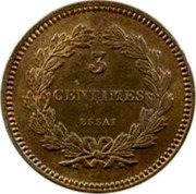 France 3 Centimes (Louis Philippe Essai by Domard) 3 CENTIMES ESSAI coin reverse France 3 Centimes (Louis Philippe Essai by Domard) 3 CENTIMES ESSAI coin reverse