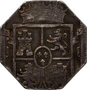 France 4 Escalins Countermarked Guadeloupe Coinage ND (1802)  Host years unknown as the date remained on the outside ring KM# 3 coin reverse