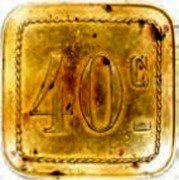 France 40 Centimes (Grand cafe continental. Carcassonne.) 40 C coin reverse