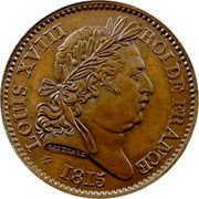 France 40 Francs (Louis XVIII. Essai by Gatteaux) LOUIS XVIII ROI DE FRANCE 1815 GATTEAUX coin obverse France 40 Francs (Louis XVIII. Essai by Gatteaux) LOUIS XVIII ROI DE FRANCE 1815 GATTEAUX coin obverse