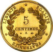 France 5 Centimes (By Oudine) LIBERTÉ ÉGALITÉ FRATERNITÉ 5 CENTIMES A coin reverse France 5 Centimes (By Oudine) LIBERTÉ ÉGALITÉ FRATERNITÉ 5 CENTIMES A coin reverse