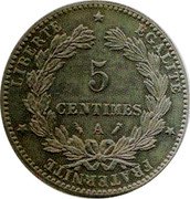 France 5 Centimes (By Oudine) LIBERTE EGALITE FRATERNITE 5 CENTIMES A coin reverse France 5 Centimes (By Oudine) LIBERTE EGALITE FRATERNITE 5 CENTIMES A coin reverse
