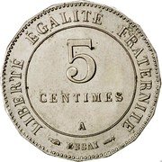 France 5 Centimes Essai by .Merley 1887 A 5 CENTIMES A LIBERTÉ ÉGALITÉ FRATERNITÉ ESSAI coin reverse France 5 Centimes Essai by .Merley 1887 A 5 CENTIMES A LIBERTÉ ÉGALITÉ FRATERNITÉ ESSAI coin reverse