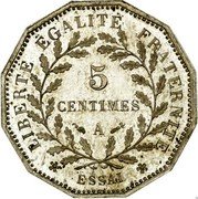 France 5 Centimes Essai. Dupre 1881 A 5 CENTIMES A ESSAI LIBERTÉ ÉGALITÉ FRATERNITÉ coin reverse France 5 Centimes Essai. Dupre 1881 A 5 CENTIMES A ESSAI LIBERTÉ ÉGALITÉ FRATERNITÉ coin reverse