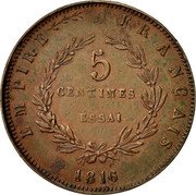 France 5 Centimes Essai Napoleon II 1816 X# E8 5 CENTIMES ESSAI EMPIRE FRANÇAIS 1816 coin reverse France 5 Centimes Essai Napoleon II 1816 X# E8 5 CENTIMES ESSAI EMPIRE FRANÇAIS 1816 coin reverse