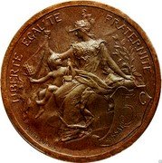 France 5 Centimes Essai No date ND (1897) 5C LIBERTÉ ÉGALITÉ FRATERNITÉ DANIEL DUPUIS ESSAI coin reverse