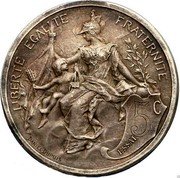 France 5 Centimes Essai No date ND (1897) 5C LIBERTÉ ÉGALITÉ FRATERNITÉ DANIEL DUPUIS ESSAI coin reverse