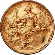 France 5 Centimes (Essai No date. No value. Head left) LIBERTÉ ÉGALITÉ FRATERNITÉ DANIEL DUPUIS ESSAI coin reverse