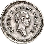 France 5 Centimes (Henri V Pretender) X# 16 HENRI V ROI DE FRANCE. coin obverse