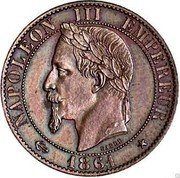 France 5 Centimes (Laureate head - E Essai) KM# E23 BARRE NAPOLEON III EMPEREUR 1861 coin obverse France 5 Centimes (Laureate head - E Essai) KM# E23 BARRE NAPOLEON III EMPEREUR 1861 coin obverse